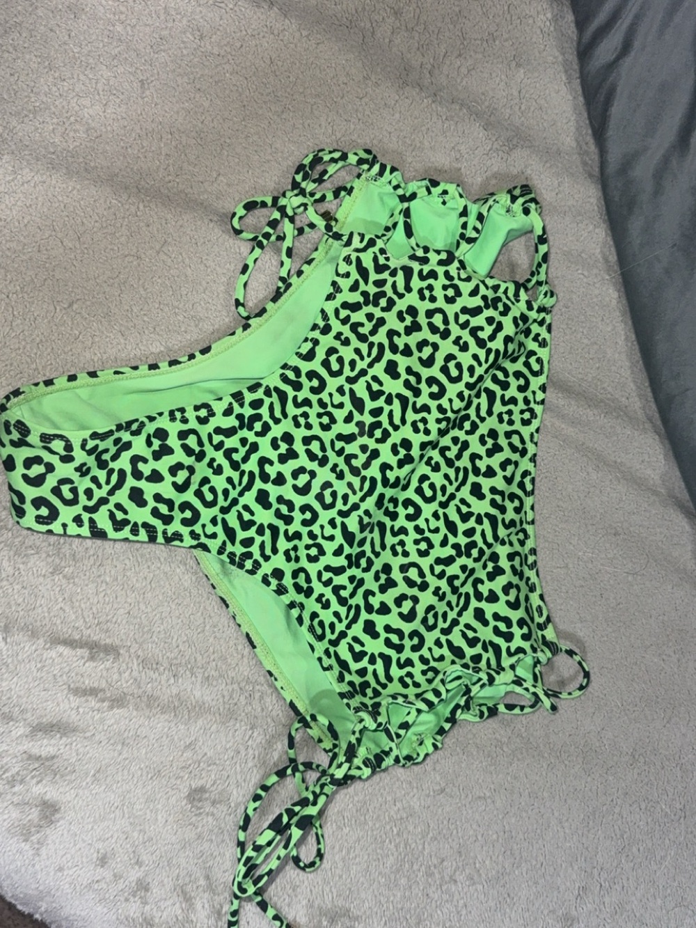 BuffBunny Neon Green & Black Leopard Bikini Bottoms